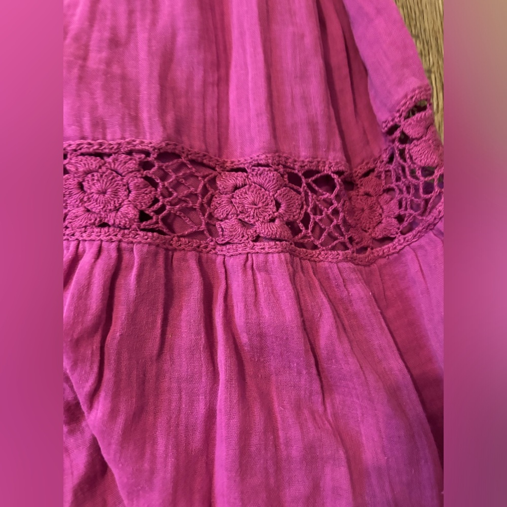 (NWOT) Free People Cutwork Tee Maxi Dress In Summer Bloom Orchid Size Small - Picture 7 of 11